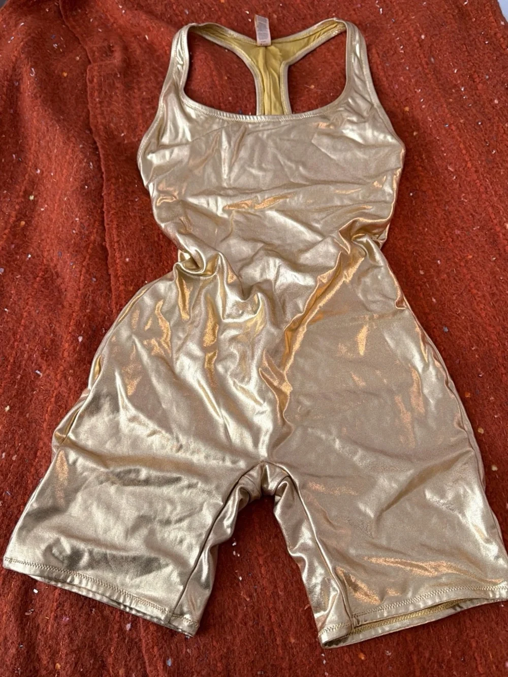 SKIMS Sparkle Orange Gold One-Piece